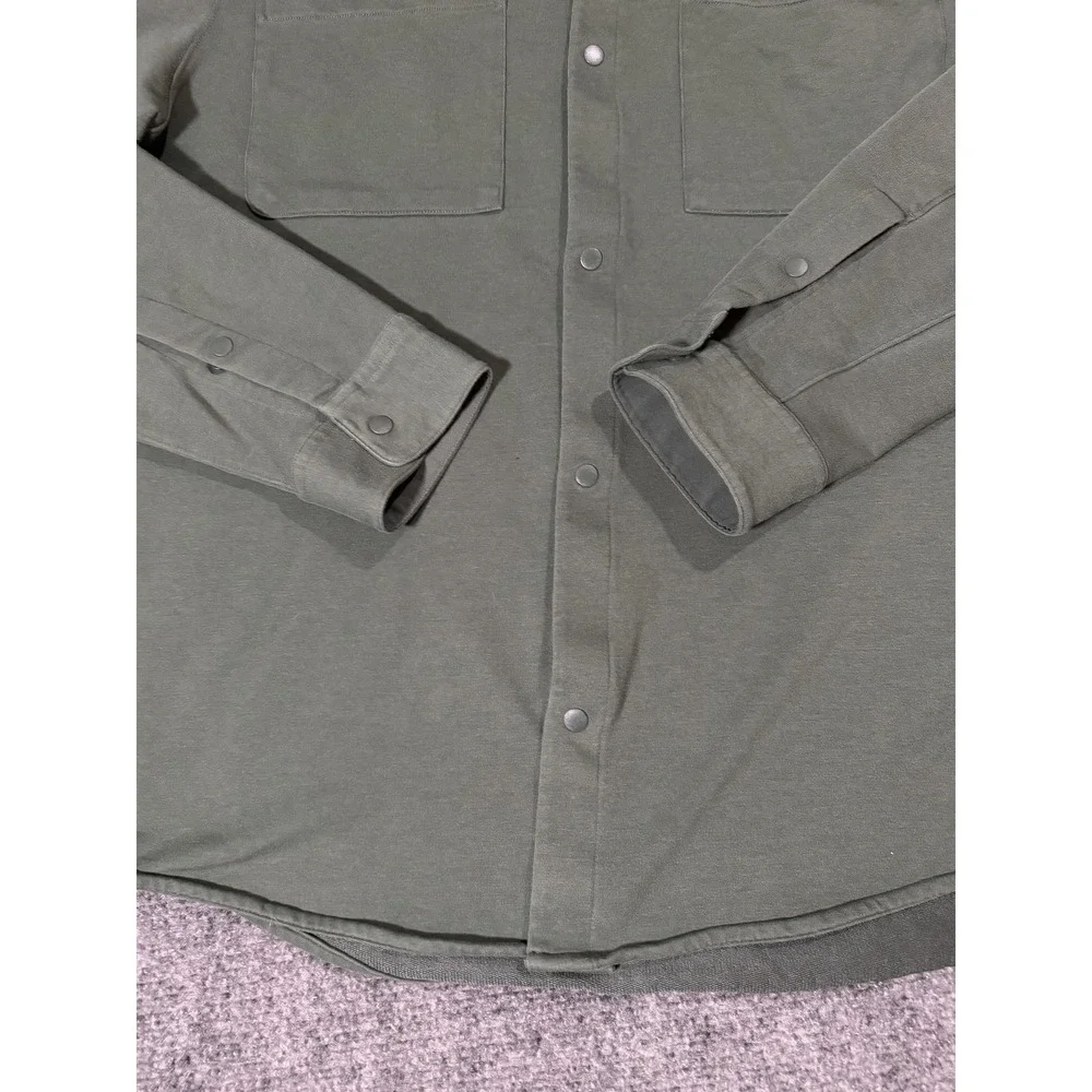 Lululemon Shirt Mens XL Green Snap Front Jersey Long Sleeve Overshirt Casual - Picture 2 of 9